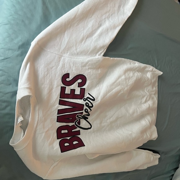 Port and Company Tops - Port and Company White Pullover with Red Lettering